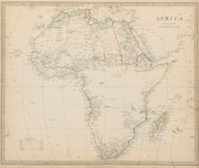 AFRICA pre-dating European exploration Mountains of Kong SDUK 1844 old map