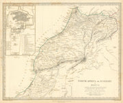 MOROCCO 'North Africa or Barbary' Marocco Marrakech city plan SDUK 1844 map