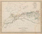 ANCIENT NORTH AFRICA Mauritania Byzacium Morocco Tunisia Algeria SDUK 1844 map