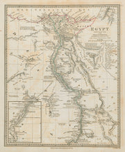 EGYPT & Nile. Valley of the Kings. Original outline colour SDUK 1844 old map