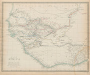 WEST AFRICA early explorers' & caravan routes. Mountains of Kong SDUK 1844 map