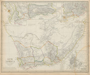 SOUTH AFRICA Cape Town city plan. Graham Town. District of George SDUK 1844 map