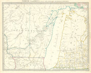 LAKE MICHIGAN Wisconsin Northwest Territory Indian tribes villages SDUK 1844 map