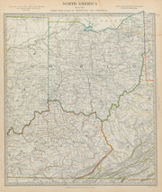 Ohio with parts of Kentucky, Virginia & Indiana. USA. Counties SDUK 1844 map