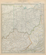 Ohio with parts of Kentucky, Virginia & Indiana. USA. Counties SDUK 1844 map