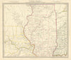 USA Missouri Illinois Indiana. Indian villages tribes borders SDUK 1844 map
