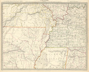 Mississippi basin. Arkansas Missouri. Choctaw Chickasaw boundaries SDUK 1844 map
