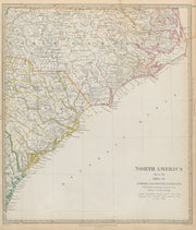 North & South Carolina coast Sea Islands Outer Banks Cape Hatteras SDUK 1844 map