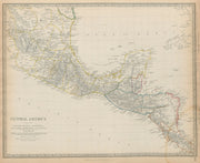 SOUTHERN MEXICO & CENTRAL AMERICA Yucatan Belize Guatemala SDUK 1844 old map