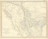 SOUTH WESTERN USA. Texas Republic & Mexican California SDUK 1844 old map