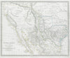 SOUTH WESTERN USA. Texas Republic & Mexican California SDUK 1844 old map
