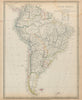 SOUTH AMERICA Brazil Chile Peru Patagonia La Plata Bolivia Litoral SDUK 1844 map