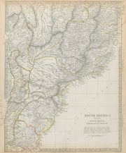 SOUTH BRAZIL with PARAGUAY & URUGUAY. Bahia Minas Gerais Sao Paolo SDUK 1844 map
