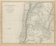 SOUTH AMERICA La Plata & Chilé. Chile Argentina Uruguay Bolivia SDUK 1844 map