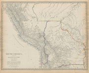 BOLIVIA, PERU with part of Brazil. Indian tribes Bolivian Litoral SDUK 1844 map