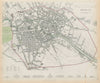 BERLIN Antique city town map plan showing fortifications SDUK 1844 old