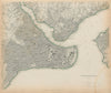 CONSTANTINOPLE ISTANBUL Antique city town map plan Stambool Galata SDUK 1844