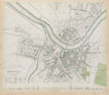DRESDEN Antique city town map plan Original colour SDUK 1844 old