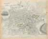 EDINBURGH Antique city town map plan Key buildings profiles SDUK 1844 old