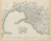 GENOVA (GENOA GÊNES) GÈNES Antique city town map plan. Outworks SDUK 1844