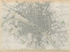 PARIS Antique city town map plan LARGE 55x40cm 2 sheets conjoined. SDUK 1844