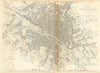 PARIS Antique city town map plan LARGE 55x40cm 2 sheets conjoined. SDUK 1844