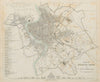 ROME ROMA Antique city town map plan Original hand colouring SDUK 1844 old