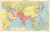 WW2 ASIA Japanese-occupied China Indochina Philippines. Allied Mid-East 1943 map