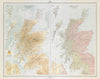 SCOTLAND. Relief & River basins. Watersheds. Drainage divide. LARGE 1895 map