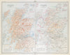 SCOTLAND Mammals Birds. Red Roe deer hare extinct Ptarmigan Eagle LARGE 1895 map