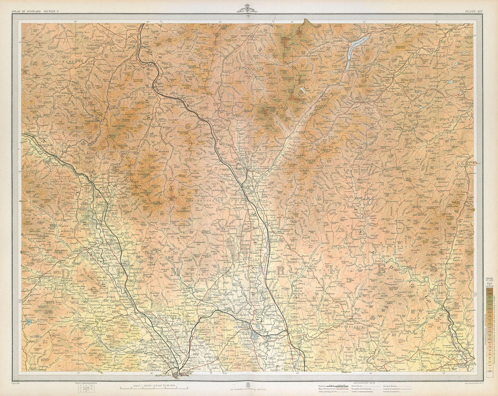DUMFRIES Clydesdale Annandale Nithsdale Tweedale Eskdale. LARGE 1895 old map