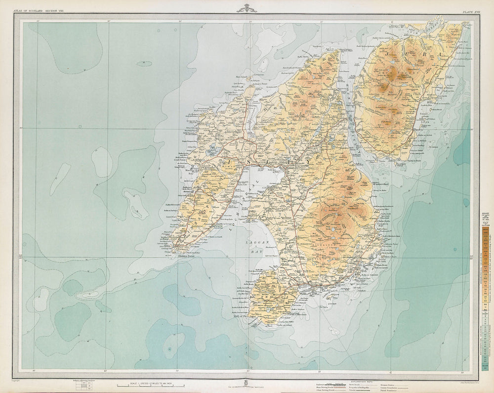 ISLAY/JURA WHISKY REGION Laphroaig Lagavulin Ardbeg distilleries. LARGE 1895 map