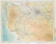 GLASGOW ENVIRONS Renfrewshire Ayrshire Troon Greenock Kilmarnock. LARGE 1895 map