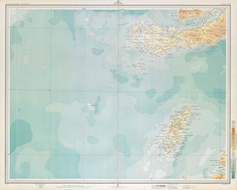 COLONSAY & ROSS OF MULL. Iona Oronsay Loch Scridain Ardmeanach. LARGE 1895 map