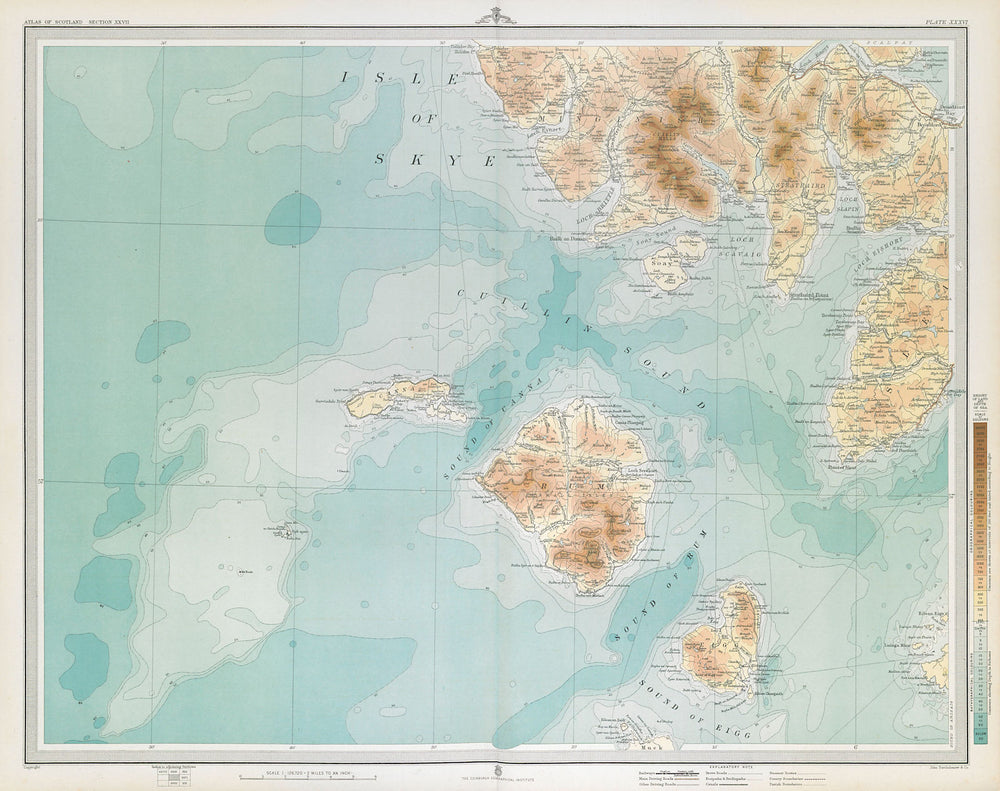 SOUTH SKYE, RUM & EIGG. Canna Sleat The Cuillins Minginish Muck. LARGE 1895 map