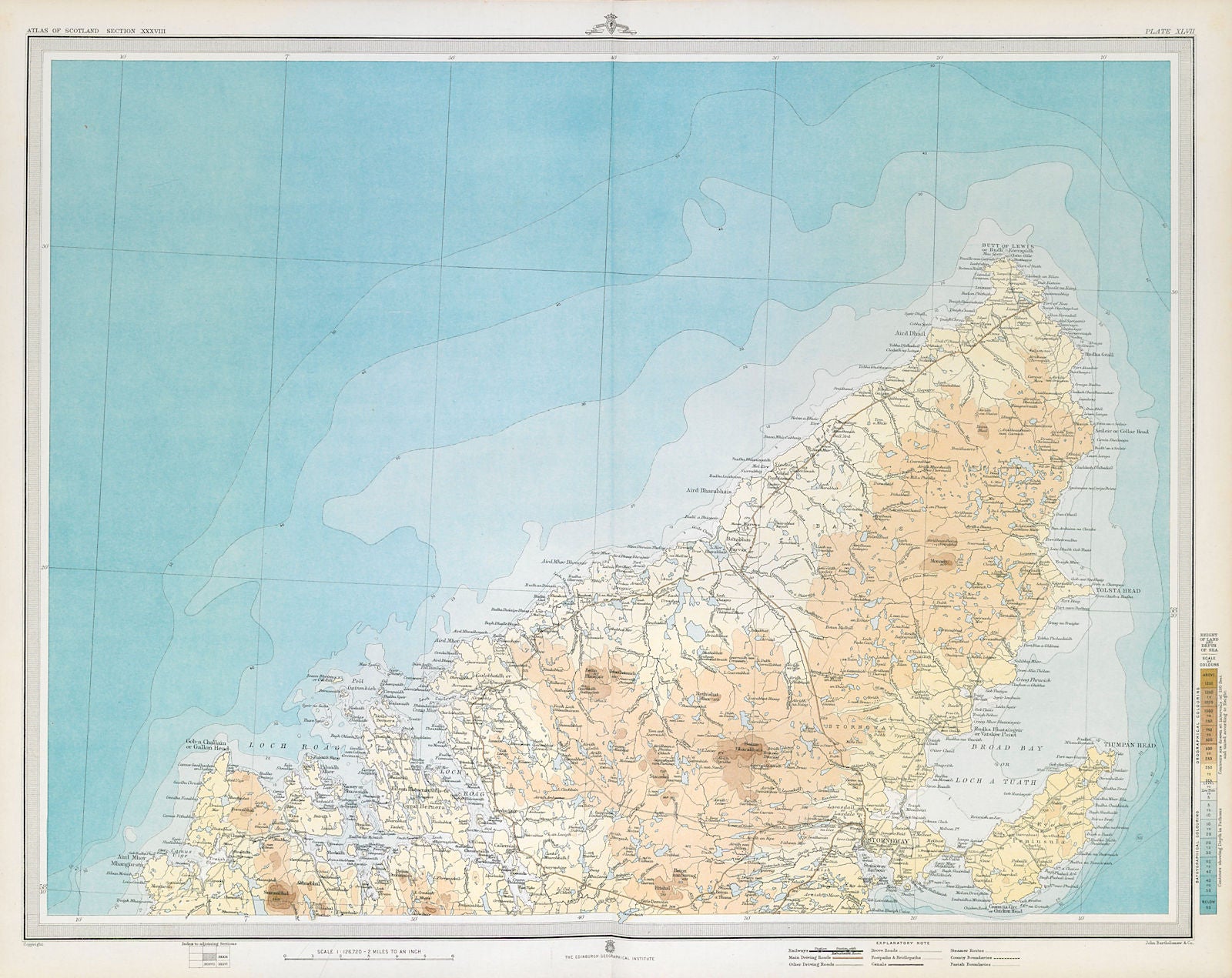 LEWIS Western Isles Outer Hebrides Stornoway. Scotland. LARGE 1895 old ...