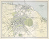 Large antique EDINBURGH & LEITH town/city plan. 45 x 55 cm. LARGE 1895 old map
