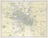 Large antique GLASGOW town/city plan. 45 x 55 cm. LARGE 1895 old map