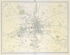 Large antique PAISLEY town/city plan. 45 x 55 cm. LARGE 1895 old map