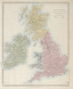 BRITISH ISLES. United Kingdom & Ireland. Counties towns rivers. SDUK 1857 map
