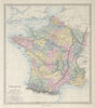FRANCE showing pre-revolutionary PROVINCES. Original hand colour. SDUK 1857 map