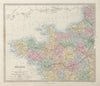 FRANCE NORTH WEST. Bretagne Normandie Loire Centre. Hand coloured. SDUK 1857 map