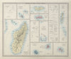 INDIAN OCEAN ISLANDS Madagascar Seychelles Maldives Mauritius. SDUK 1857 map