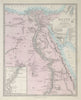 EGYPT. Nile valley. Ancient sites. Original outline colour. SDUK 1857 old map
