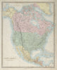NORTH AMERICA. Russian America. Canadian West Greenland. SDUK 1857 old map