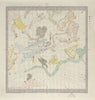 ASTRONOMY CELESTIAL. Star map. Star chart, III. Autumnal Equinox. SDUK 1857