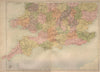 England & Wales South Sheet. Counties & railways. BARTHOLOMEW 1870 old map