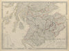 SCOTLAND SOUTH Shows castles & kirks. Former county names inset. SDUK 1844 map