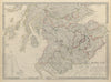 SCOTLAND SOUTH Shows castles & kirks. Former county names inset. SDUK 1844 map