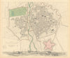 PARMA antique city town map plan & panorama Parme SDUK 1844 old